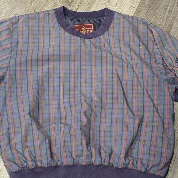 Vintage ProQuip Plaid Crewneck Pullover Golf Sweater Jacket - Picture 2 of 8